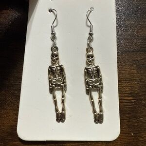 Silver Skeleton Dangle Earrings